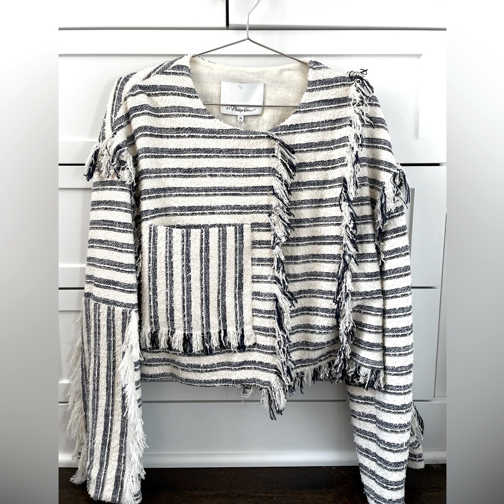 3.1 Phillip Lim Cropped Fringe Jacket size 10